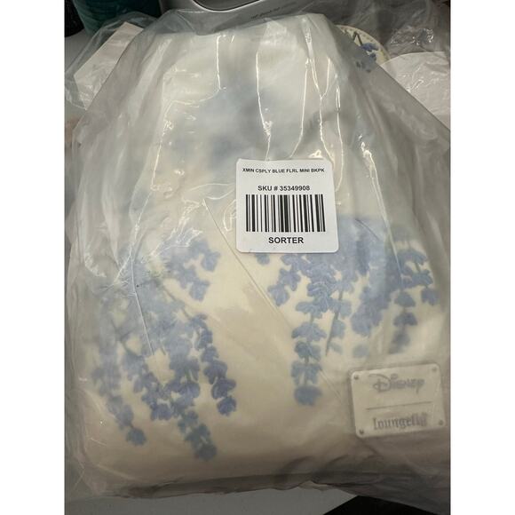 Loungefly Disney Minnie Mouse Blue Floral Mini Backpack main image 5
